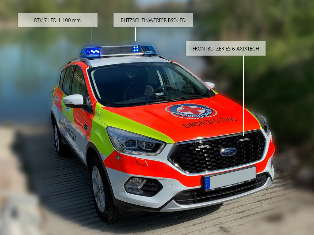 Frontansicht Ford Kuga mit Beschriftung